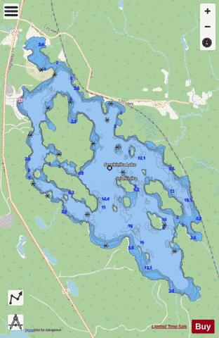 Sesekinika Lake depth contour Map - i-Boating App - Streets