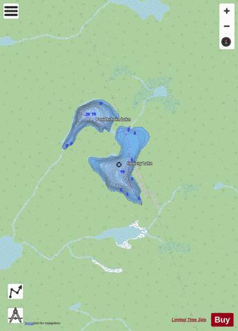 Hosiery Lake depth contour Map - i-Boating App - Streets