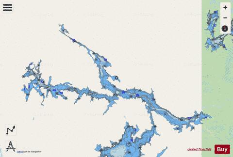 Ogoki Reservoir depth contour Map - i-Boating App - Streets