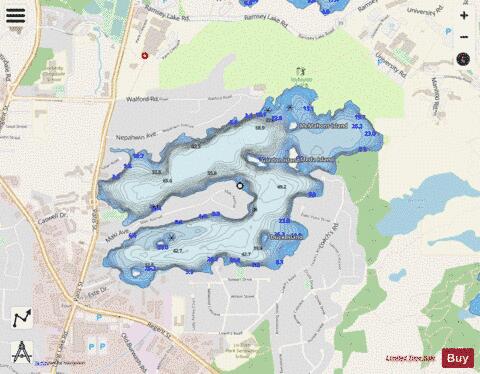 Nepahwin Lake depth contour Map - i-Boating App - Streets