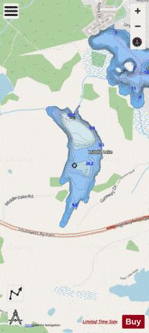 Middle Lake depth contour Map - i-Boating App - Streets