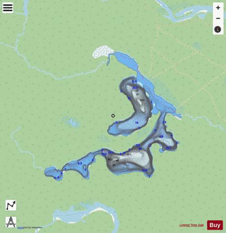 Dee's Lake depth contour Map - i-Boating App - Streets