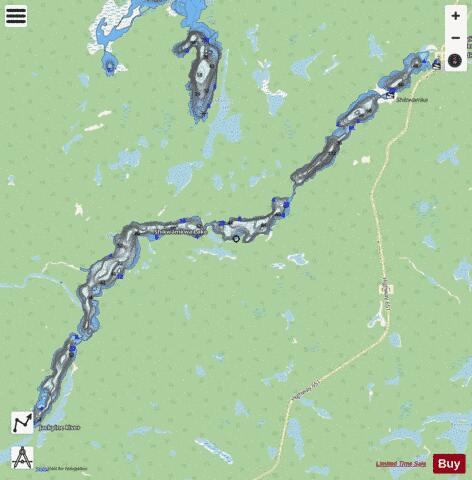 Shikwamkwa Lake depth contour Map - i-Boating App - Streets