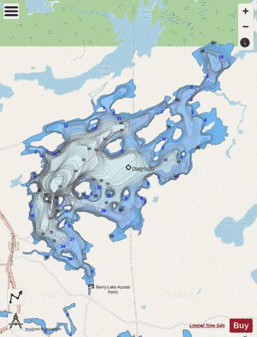 Berry Lake depth contour Map - i-Boating App - Streets
