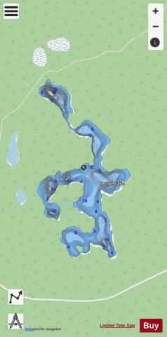Beulah Lake depth contour Map - i-Boating App - Streets