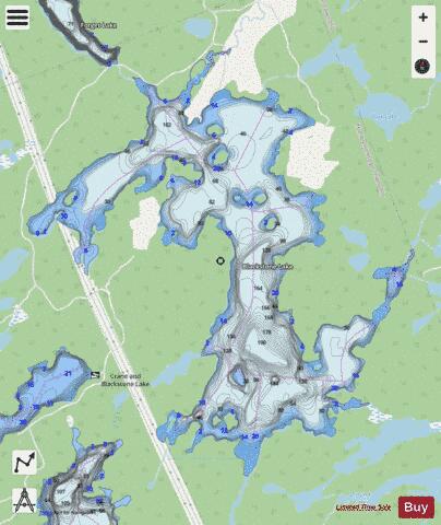 Blackstone Lake depth contour Map - i-Boating App - Streets
