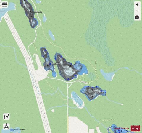 Blue Lake / Paradise Lake depth contour Map - i-Boating App - Streets