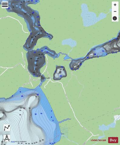 Bluepaint Lake depth contour Map - i-Boating App - Streets