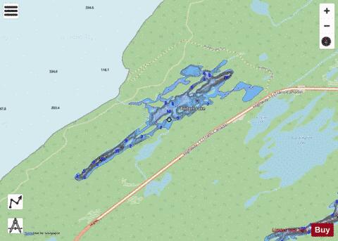 Bridget Lake depth contour Map - i-Boating App - Streets