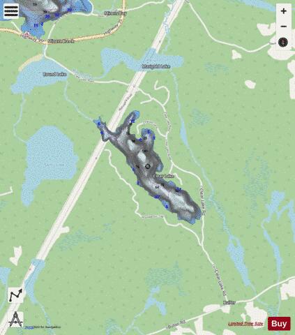 Clear Lake / Buller Lake depth contour Map - i-Boating App - Streets