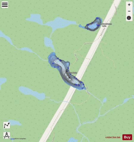 Crevice Lake depth contour Map - i-Boating App - Streets
