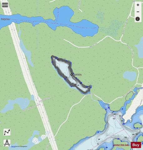 Forget Lake depth contour Map - i-Boating App - Streets