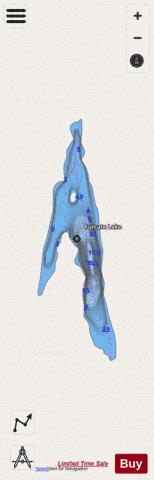 Furcate Lake / Fork Lake #96 depth contour Map - i-Boating App - Streets