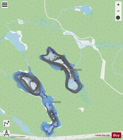 Gauvreau Lake depth contour Map - i-Boating App - Streets