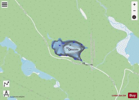 Hart Lake A depth contour Map - i-Boating App - Streets