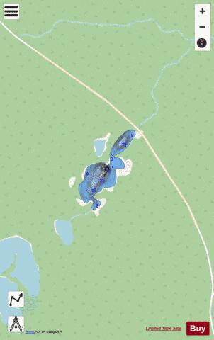 Johnny Lake Rupert depth contour Map - i-Boating App - Streets