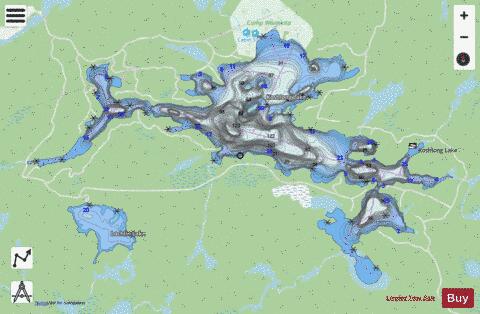 Koshlong Lake depth contour Map - i-Boating App - Streets