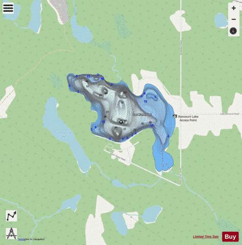 Lac Rancourt depth contour Map - i-Boating App - Streets