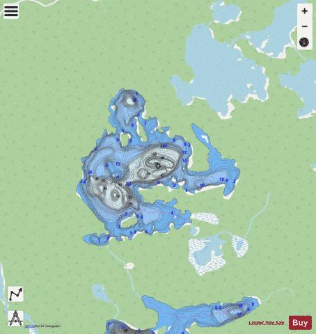 Lake No 24 District 44 depth contour Map - i-Boating App - Streets
