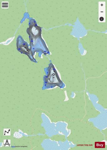 Lake No 2 Sault Ste Marie depth contour Map - i-Boating App - Streets