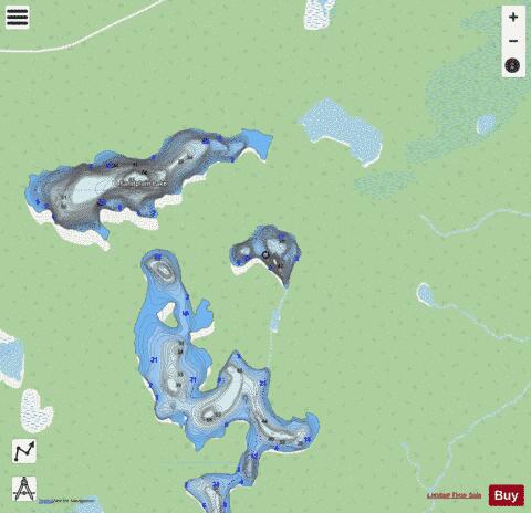 Lake No 48 Beulah depth contour Map - i-Boating App - Streets