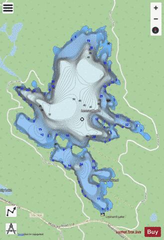 Leonard Lake depth contour Map - i-Boating App - Streets