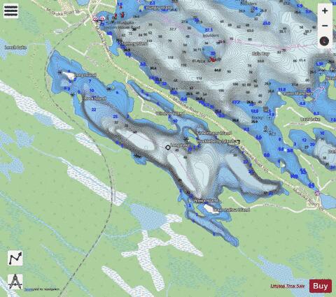 Long Lake A depth contour Map - i-Boating App - Streets