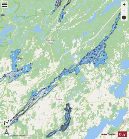 Loughborough Lake depth contour Map - i-Boating App - Streets