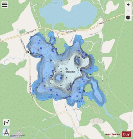 Maple Lake A depth contour Map - i-Boating App - Streets