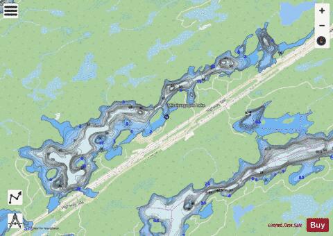 Mississagagon Lake depth contour Map - i-Boating App - Streets
