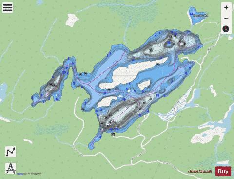 Mosque Lake depth contour Map - i-Boating App - Streets