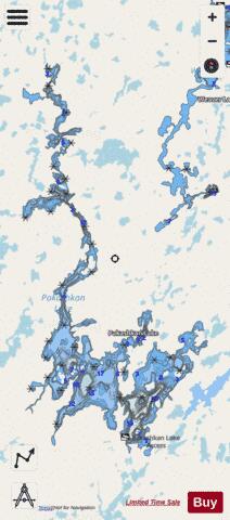Pakashkan Lake depth contour Map - i-Boating App - Streets