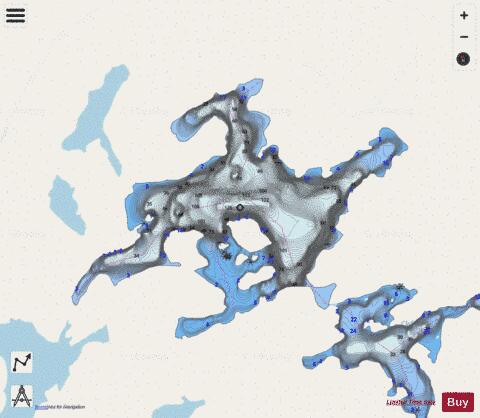 Pan Lake depth contour Map - i-Boating App - Streets