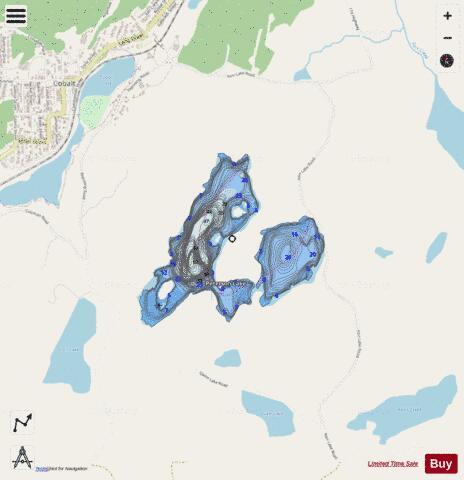Peterson Lake depth contour Map - i-Boating App - Streets