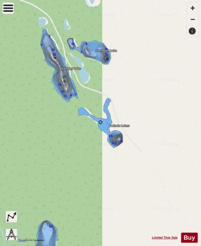 Pothole Lakes depth contour Map - i-Boating App - Streets