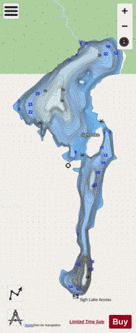 Sigh Lake depth contour Map - i-Boating App - Streets