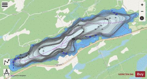 Silver Lake B depth contour Map - i-Boating App - Streets
