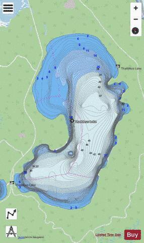 Thaddeus Lake depth contour Map - i-Boating App - Streets