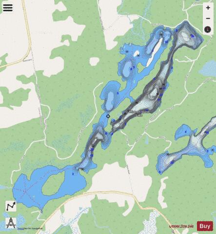 Thirteen Island Lake depth contour Map - i-Boating App - Streets