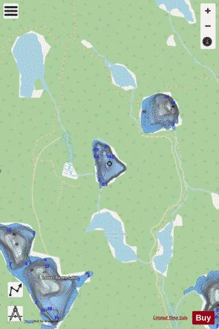 Unnamed Lake Proudfoot depth contour Map - i-Boating App - Streets
