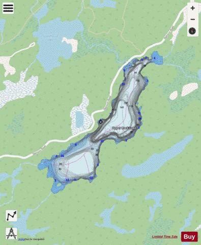 Upper Rock Lake depth contour Map - i-Boating App - Streets