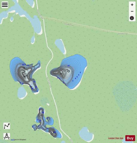 Verte Lake Duff depth contour Map - i-Boating App - Streets