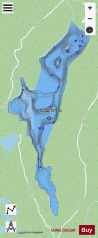 Wanamaker Lake depth contour Map - i-Boating App - Streets