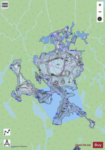 Lac Méchant depth contour Map - i-Boating App - Streets