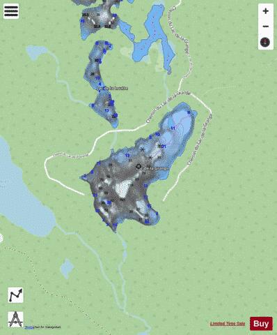 Lac De La Grange depth contour Map - i-Boating App - Streets