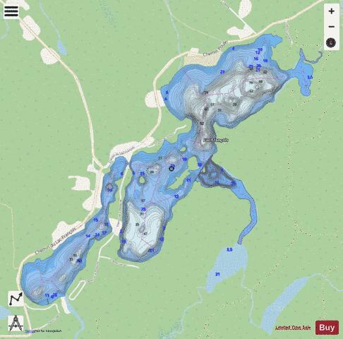 Lac Francois + Petit Lac Francois depth contour Map - i-Boating App - Streets