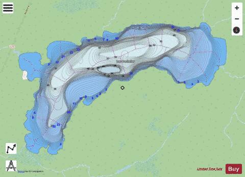 Bachelor Lac depth contour Map - i-Boating App - Streets