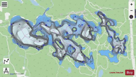 Bernard Lac depth contour Map - i-Boating App - Streets