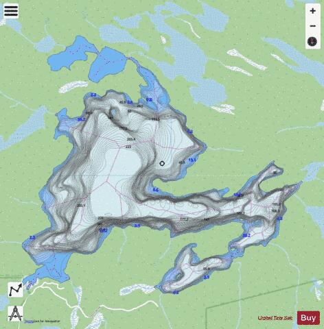 Buteux Lac depth contour Map - i-Boating App - Streets