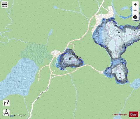 Cinq Cents Lac D depth contour Map - i-Boating App - Streets